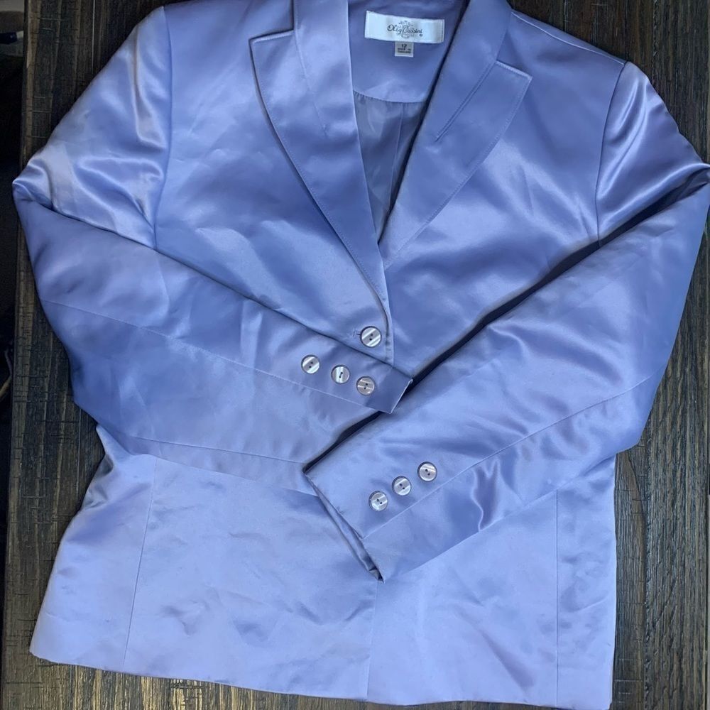 Oleg Cassini Satin Dress jacket lilac Size 12‎
